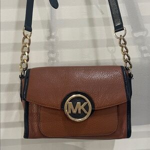 Michael Kors Tan and Black Crossbody Bag